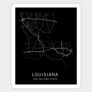 Louisiana State Road Map Sticker